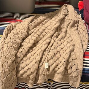 Elegant Beige Knit Cardigan